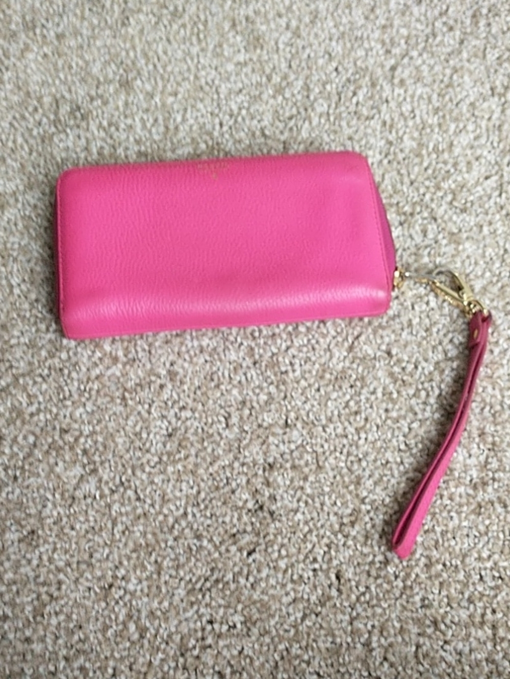 Fossil Pink Zip-Around Wristlet Wallet with Detachable Strap